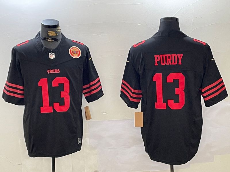Men San Francisco 49ers #13 Purdy Black Three generations 2024 Nike Vapor Limited NFL Jersey style 4->san francisco 49ers->NFL Jersey